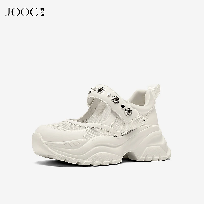 JOOC玖诗早春新款欧洲站休闲鞋增高厚底真皮运动鞋【6687】