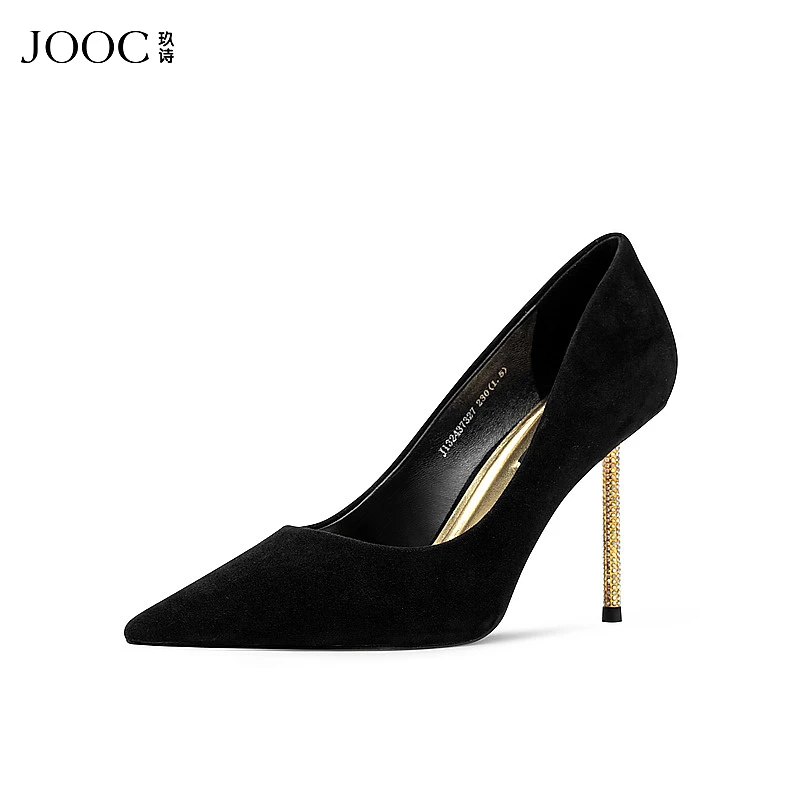 JOOC玖诗细跟高跟鞋新款气质单鞋尖头时尚浅口名媛女鞋7327百搭