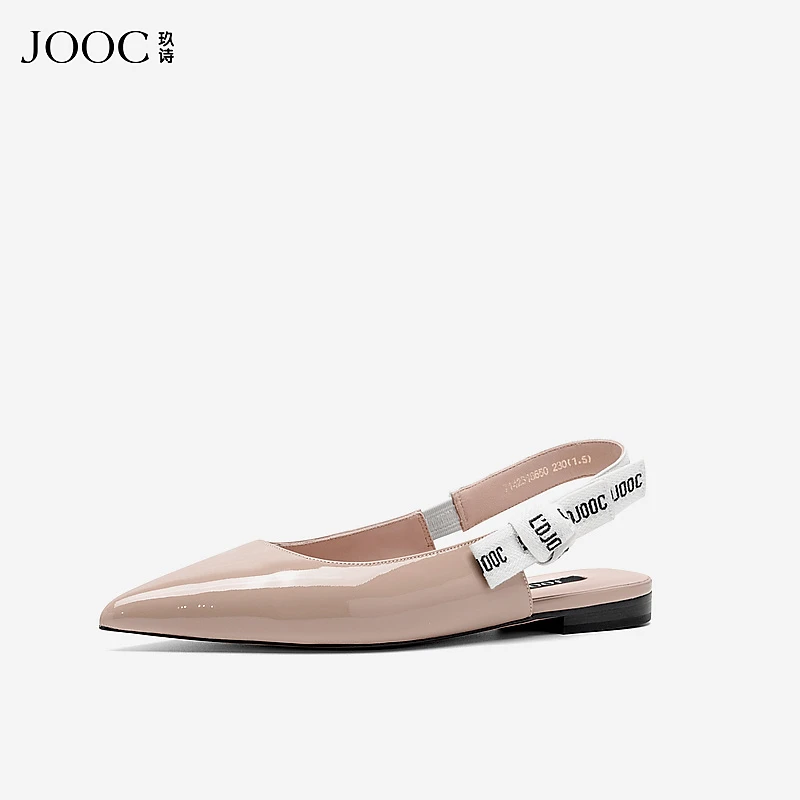 JOOC玖诗单鞋女2025春新款欧美风蝴蝶结名媛性感百搭平底鞋6650