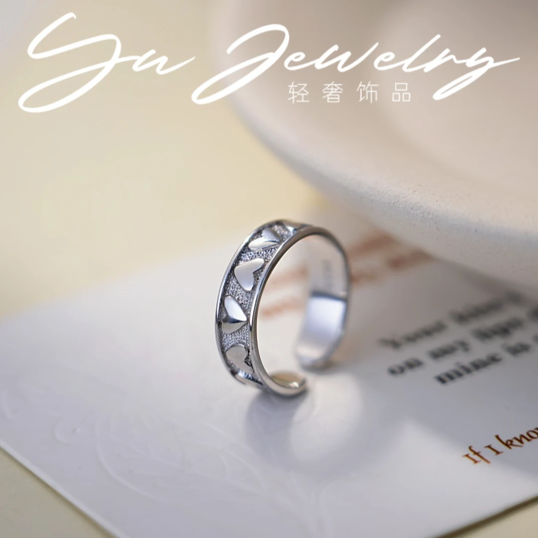 925银戒指 【悦己】做旧开口戒指春夏新款戒指气质小众指环YQ1040
