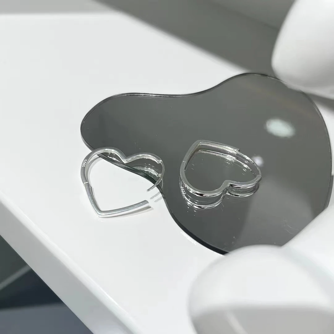 925银耳饰 通体S925纯银耳扣韩版爱心耳扣耳环