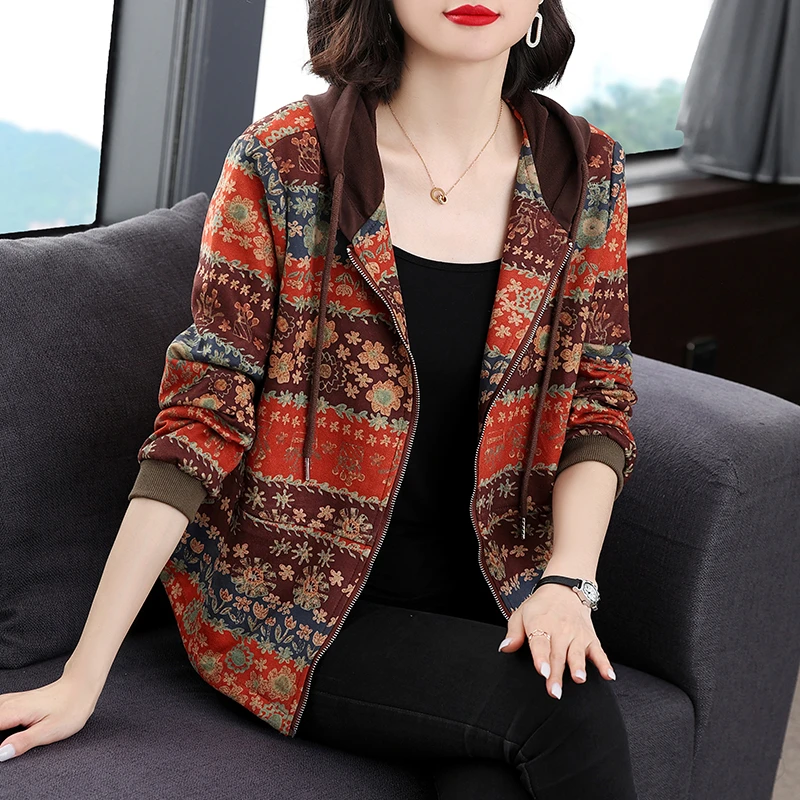 中老年复古风衣外套女士2025秋冬新款妈妈装卫衣秋冬夹克中年开衫