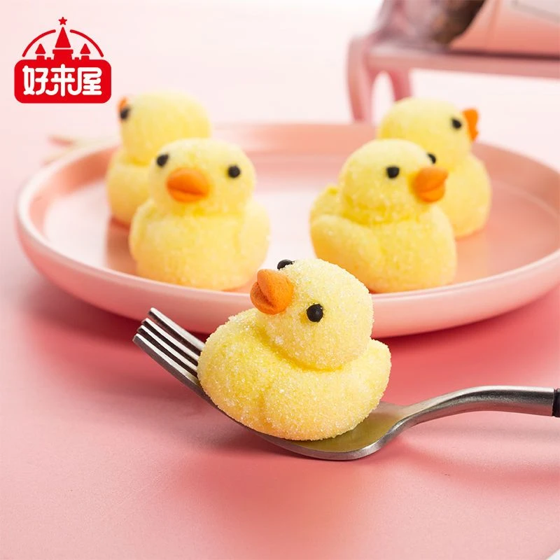 好来屋3D棉花糖小黄鸭造型独立包装美味小孩零食原味网红喜糖袋装