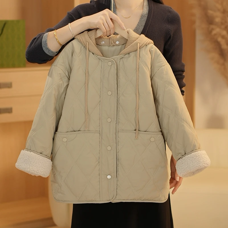女童加绒加厚棉服外套2025新款冬装洋气女孩夹棉上衣WT-20028