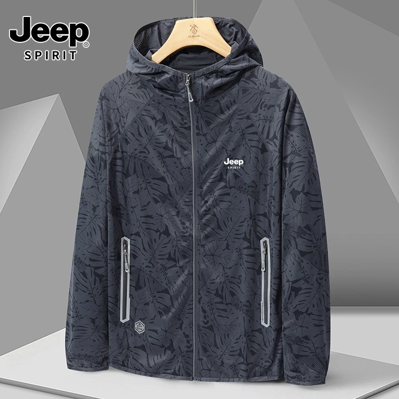 JEEPSPIRIT吉普夏季防晒衣服男防紫外线情侣皮肤衣衫骑车薄款外套