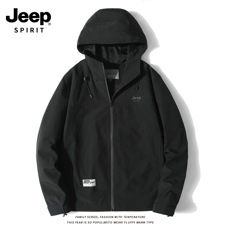 JEEPSPIRIT吉普春秋季正品冲锋衣男款防风夹克衫休闲百搭登山外套