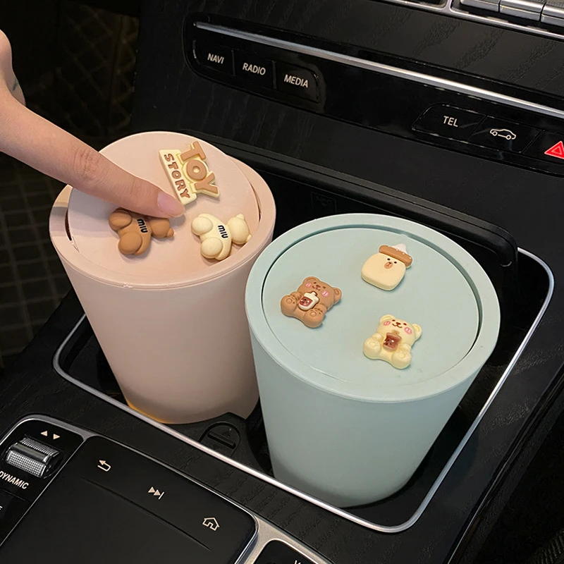 车载垃圾桶汽车内用雨伞收纳可爱卡通前排多功能垃圾袋车上置物桶