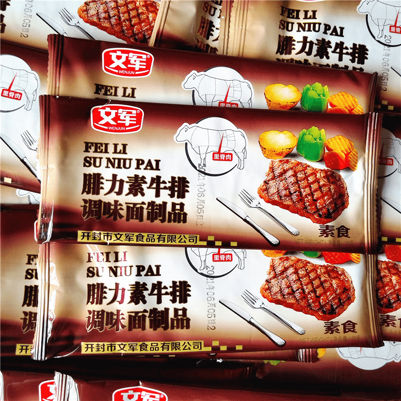 文军腓力素牛排调味面制品休闲辣条辣片面筋怀旧素食零食小吃姜0g