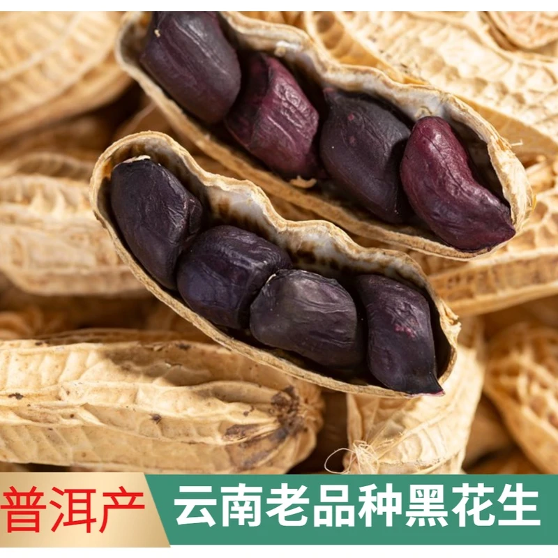 云南老品种黑花生800g富硒黑花生花青素花生米特产原生态