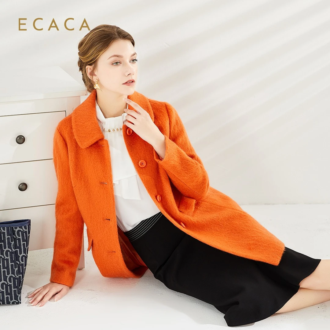 ECACA大衣外套女款秋冬大衣毛呢大衣外套冬季外套女 EF0PF789-CO