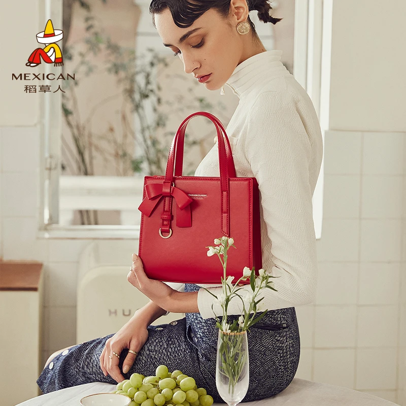 稻草人包包女新娘包红色高级感大气结婚手提小众妈妈母亲节斜挎包