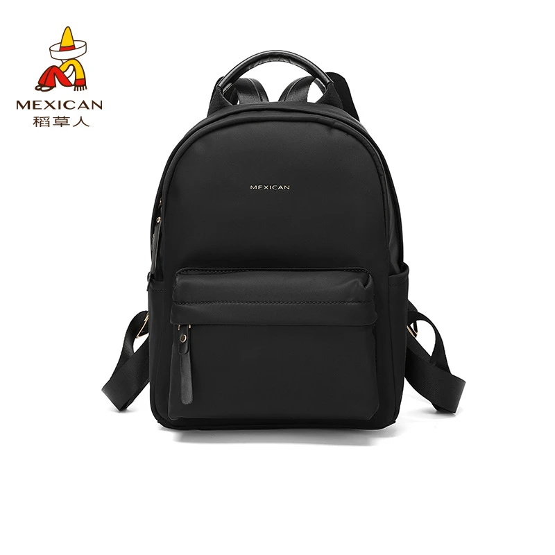 稻草人双肩包女新款旅游时尚大容量学生书包轻便旅行帆布电脑背包