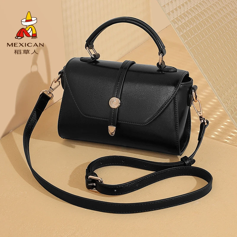 稻草人包包女真皮新款时尚单肩包复古手提斜挎包七夕节礼物送女友