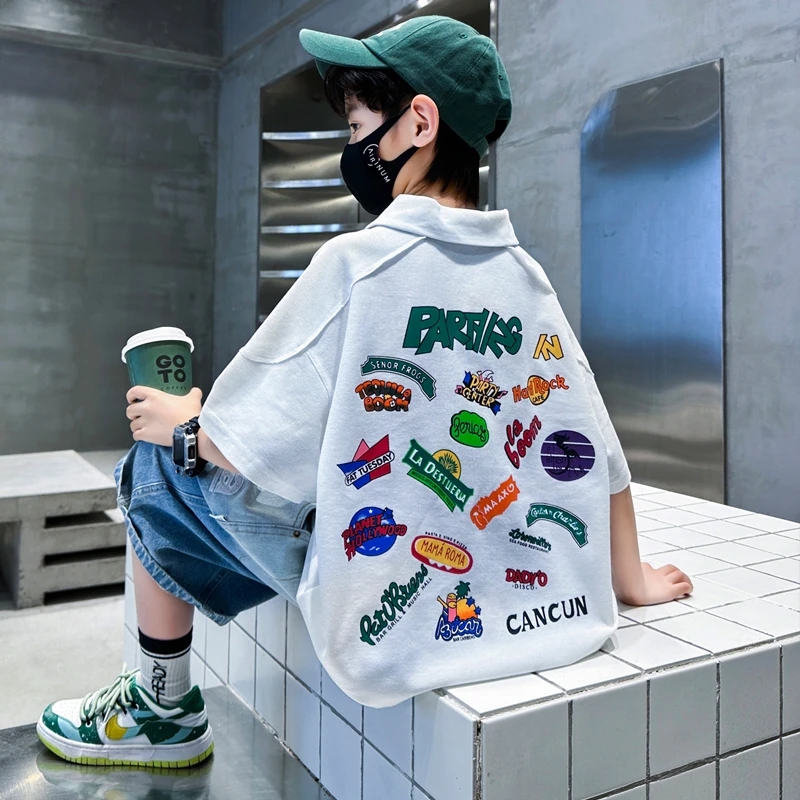 男童夏季短袖帅气t恤上衣新款大儿童夏装半袖童男孩夏款潮牌服装T