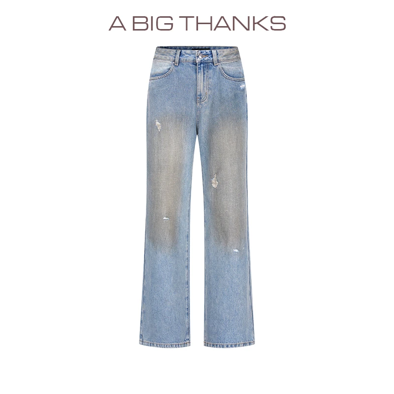 abigthanks 脏脏直筒裤 ABT2022291