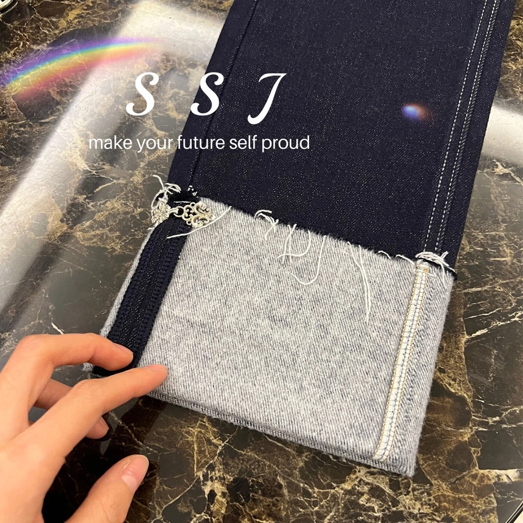 小机灵956【暖暖绒】2023直筒九分裤牛仔裤翻边高腰直筒裤加绒 A3