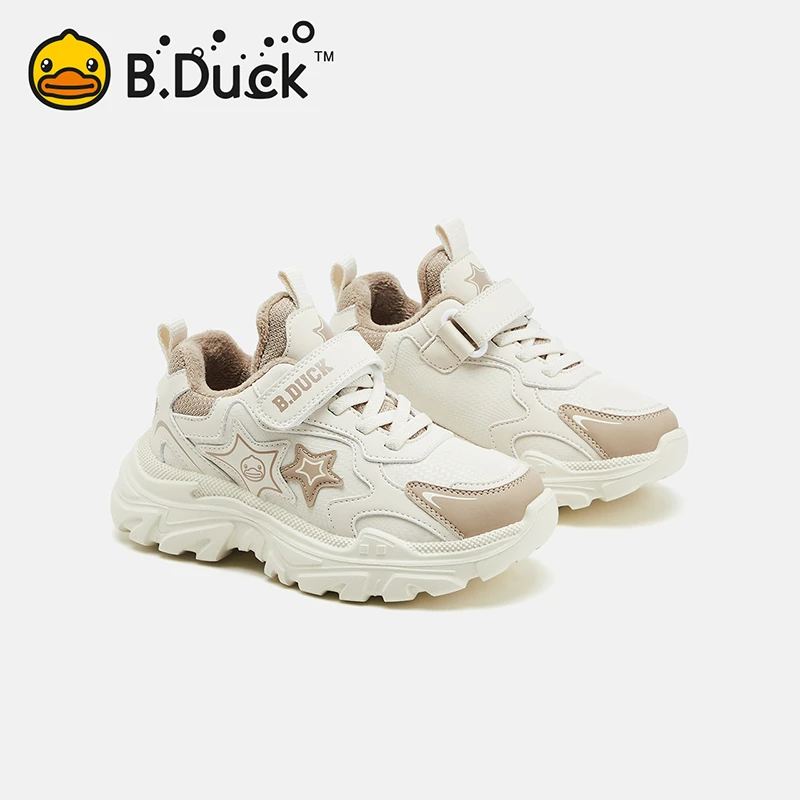 B.Duck小黄鸭童鞋女童运动鞋冬季儿童加绒二棉保暖老爹鞋B5486807