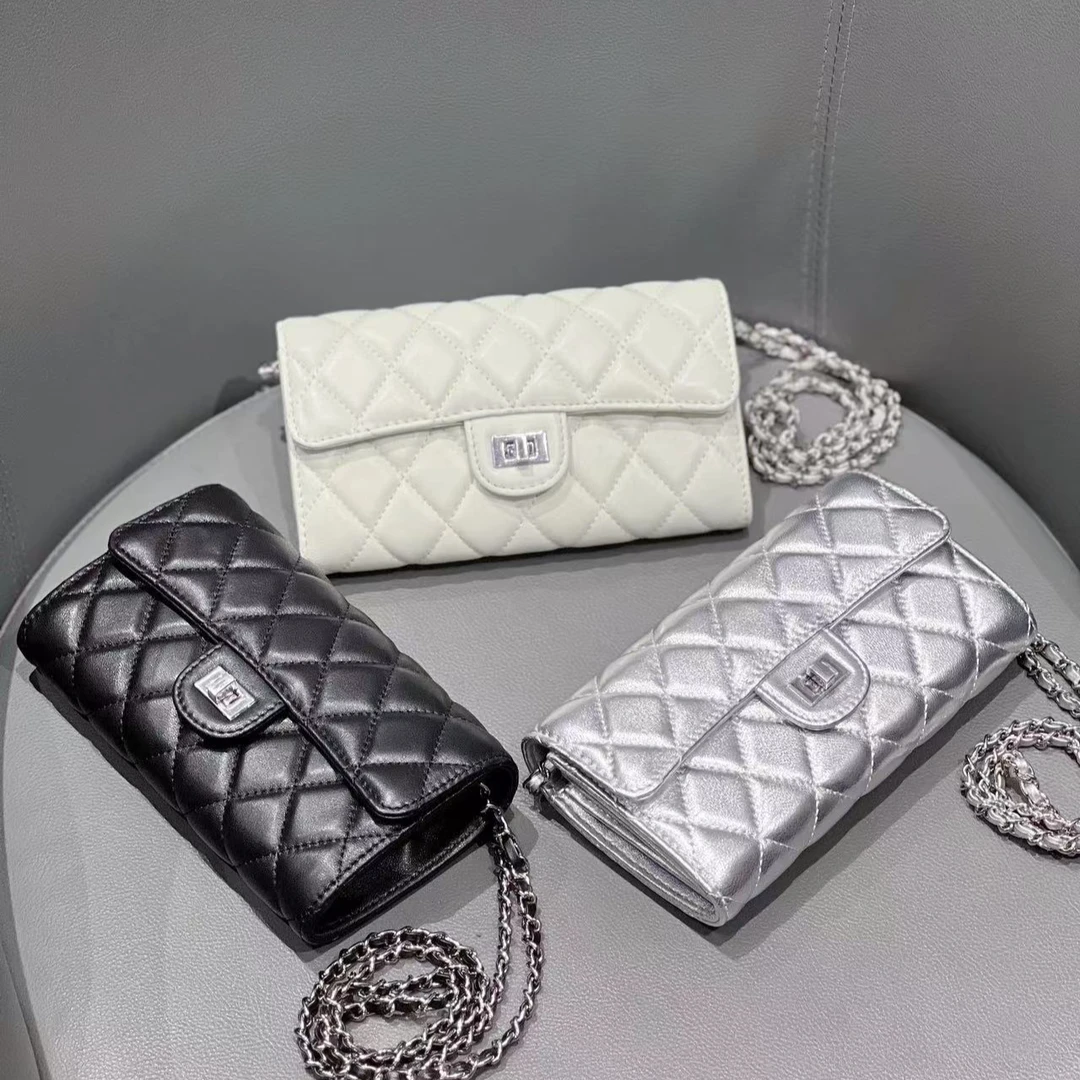 GUAIKEAI/乖可爱小香风轻奢潮流百搭真皮斜跨菱格女士时尚斜跨包