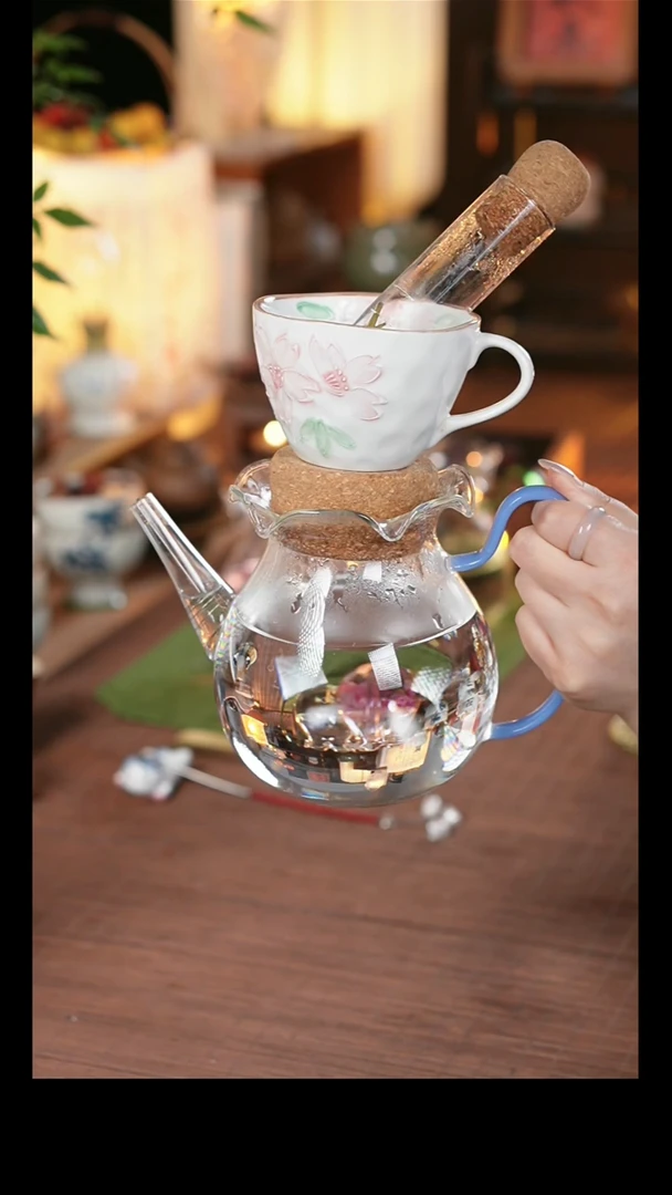 【闪购商品】花口壶    蓝色双11 四件套