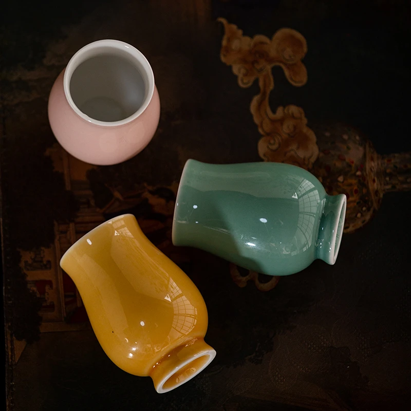 叶屿 曼妙主人杯美人茶杯陶瓷色釉圆胖杯中式功夫茶具品茗杯