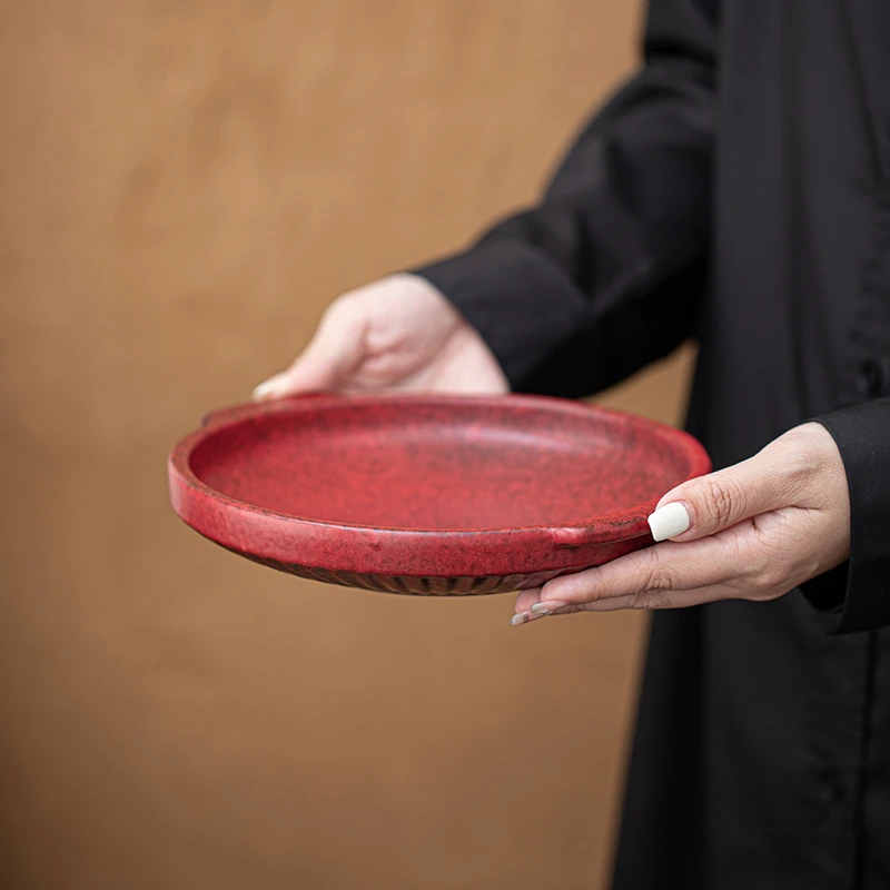 岚酌慢煮生活烤盘围炉煮茶餐点盘点心盘带耳烤煮盘子陶瓷盘