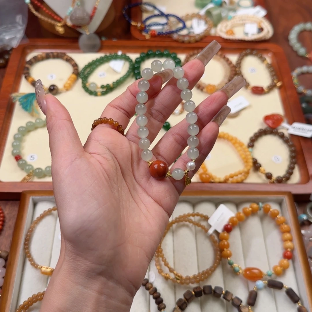 和田玉手链未镶嵌青***子