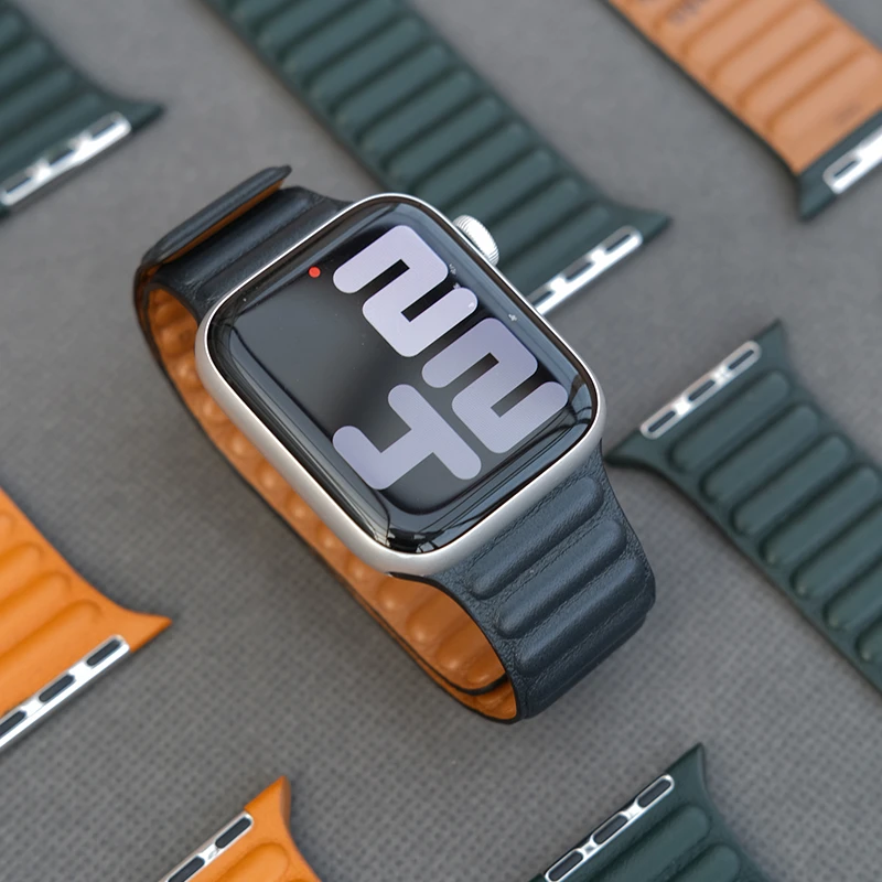 准新品 Apple/苹果 Apple watch皮革链式表带官方s9 ultra2