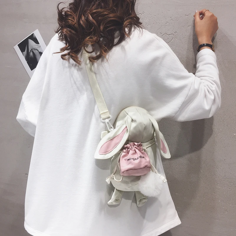 酷袋猫可爱卡通兔子包包2024新款日系ins单肩少女软妹学生斜挎包