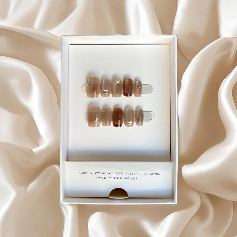 【酒渍樱桃】短椭圆长甲渐变穿戴甲