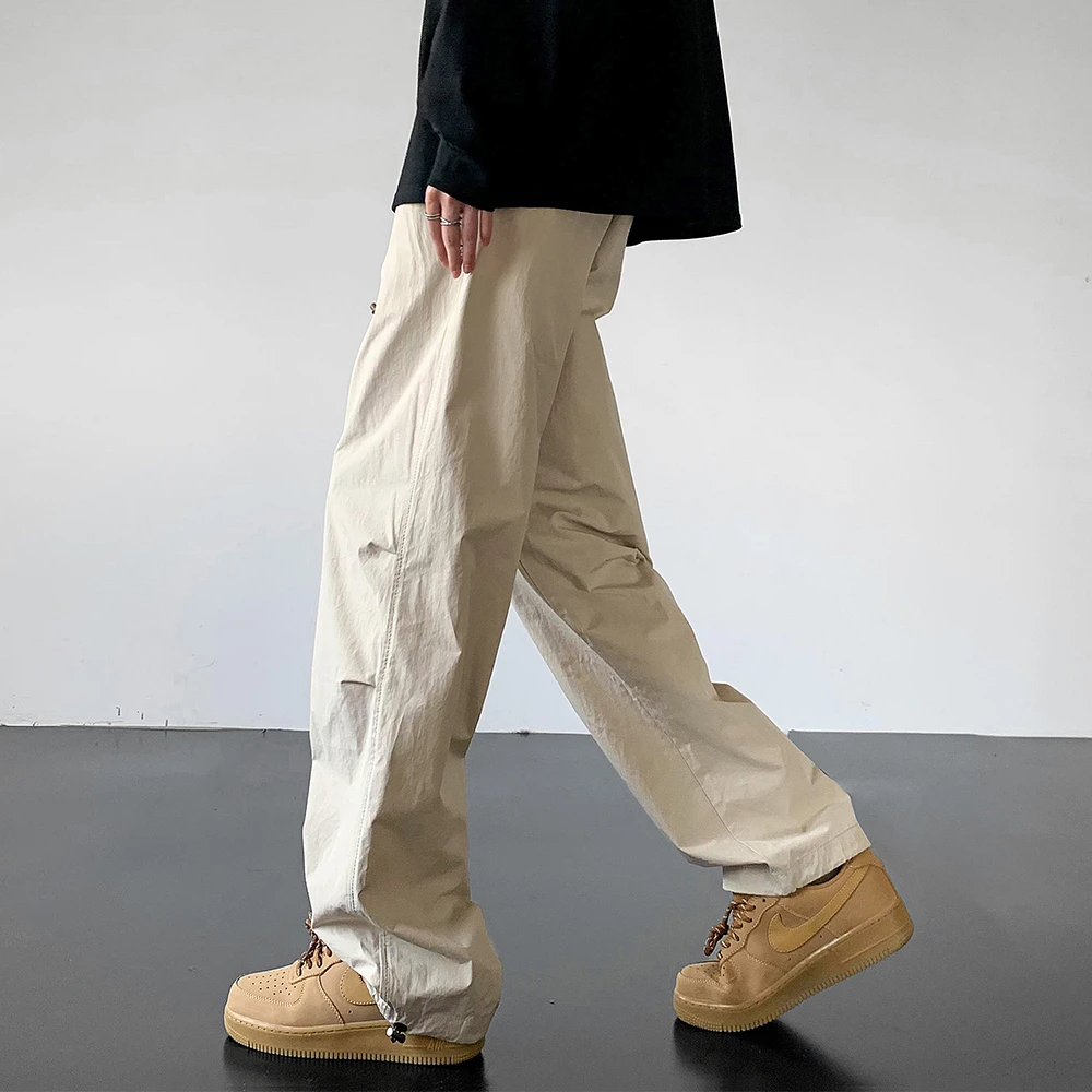 日系工装裤男夏季薄款潮牌裤子高街vibe风直筒裤垂坠感男士休闲裤