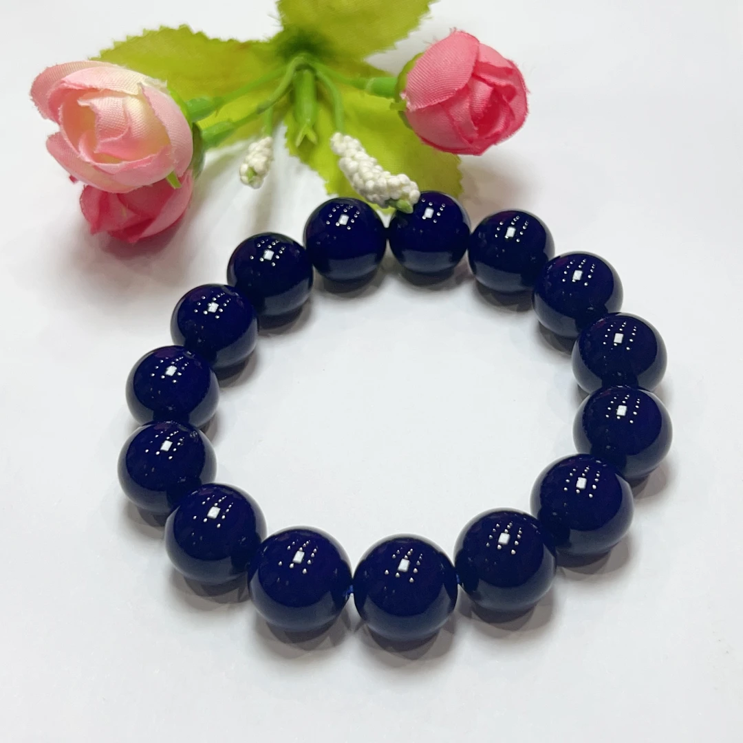 D088 精品 收藏 土耳其克莱因蓝宝玛瑙手串14MM