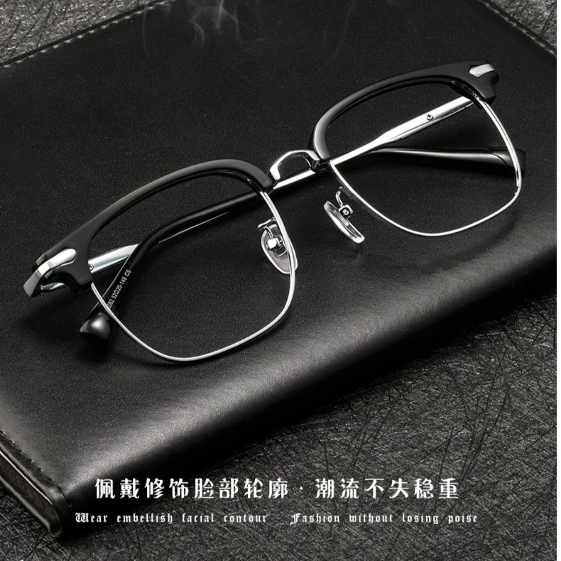 K0062K商务眉毛克啰芯合金眼镜框复古百搭大框近视眼镜批发网红
