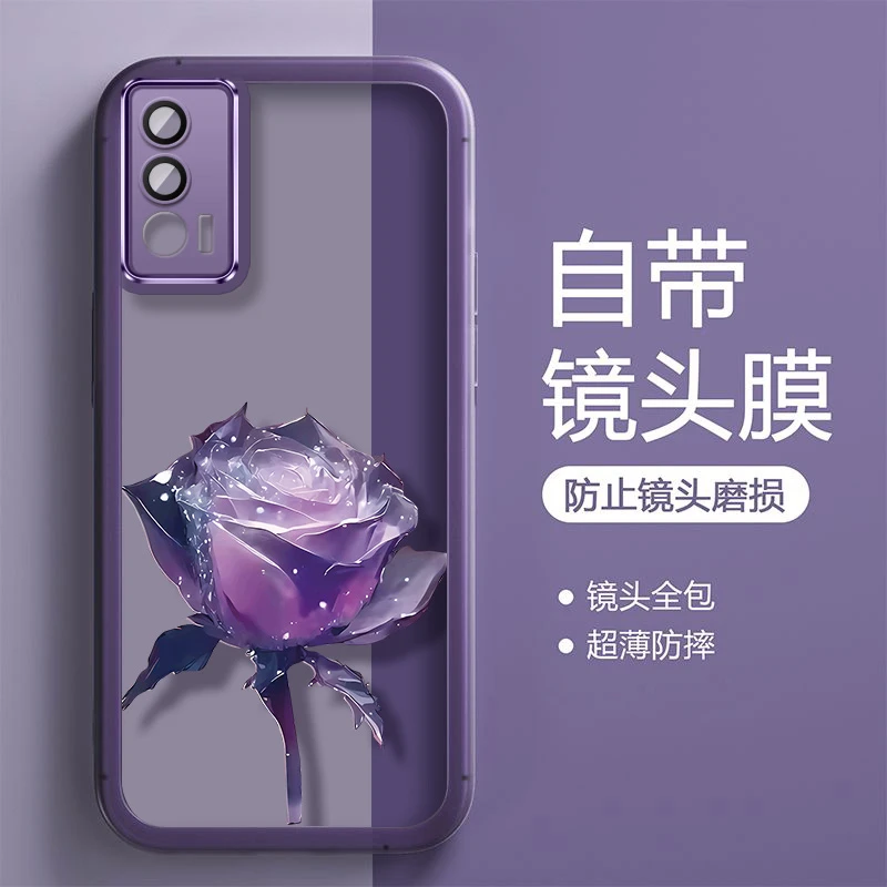 单支玫瑰适用于IQOONEO5手机壳磨砂透色硅胶防摔【自带镜头膜】