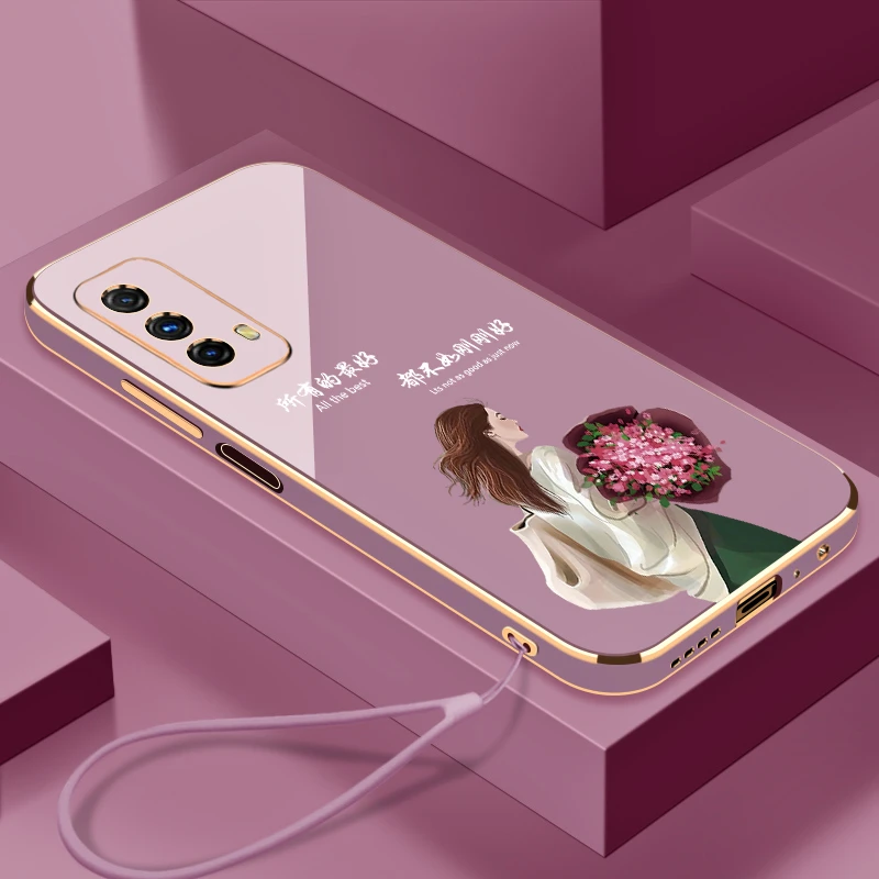 适用于IQOOZ1X手机壳生活是自己的全包镜头硅胶防摔女款电镀软壳