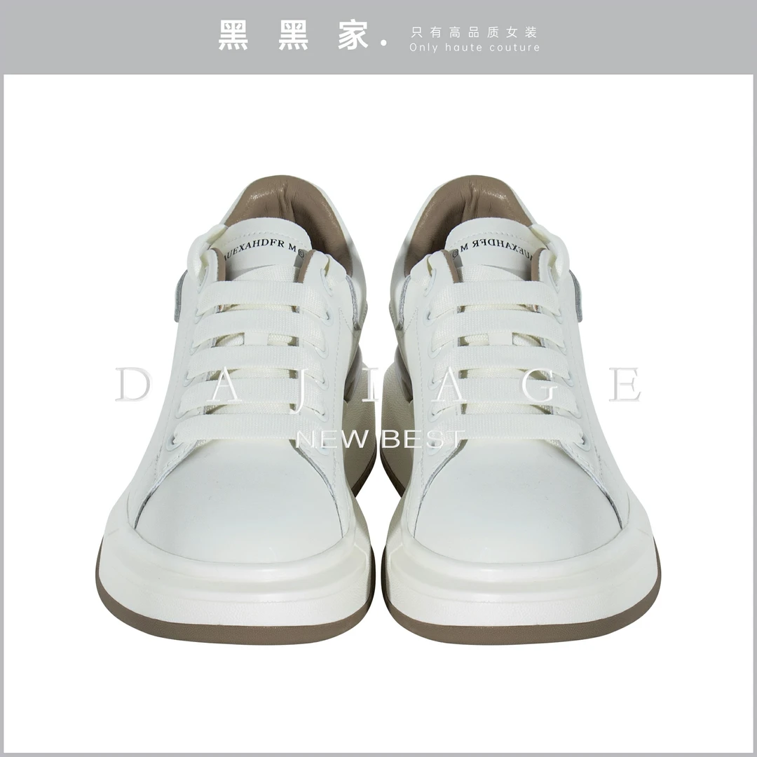 【黑黑家】透明注胶鞋底绑带小白鞋休闲鞋