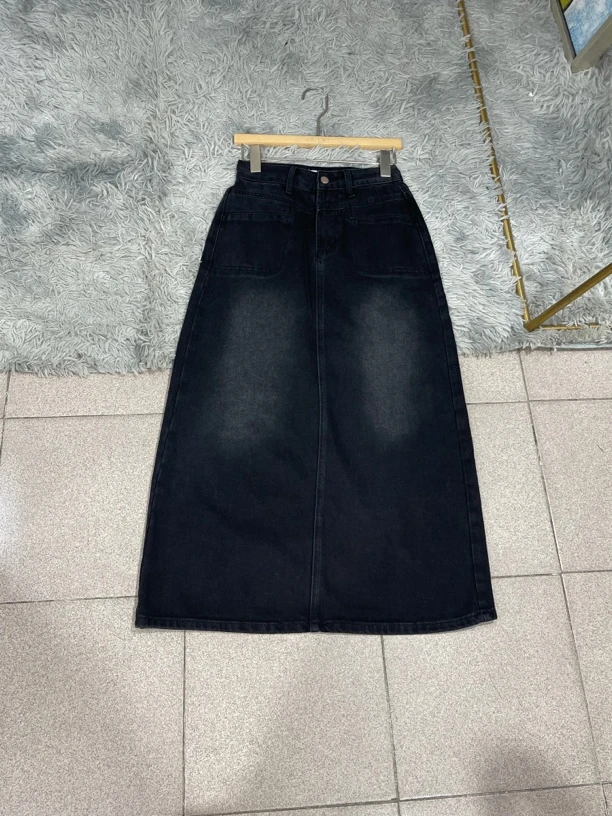 有货DVDS#6619夏季福利无弹背后开叉牛仔半身裙