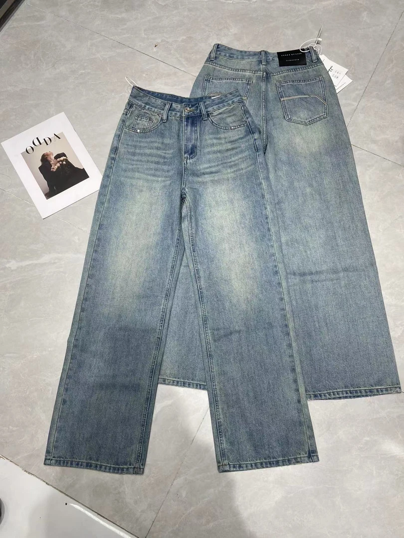 有货芭麦#9375春夏福利无弹直筒牛仔裤，裤长：107cm