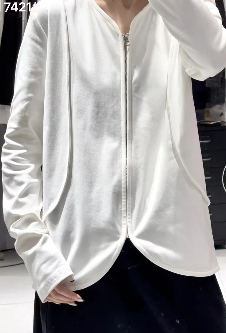 有货BEST#7421冬季福利抓绒拉链V领外套，衣长：63cm