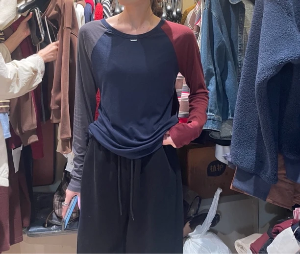 十三行X2#68669秋季福利高品质插肩袖上衣，衣长：60cm