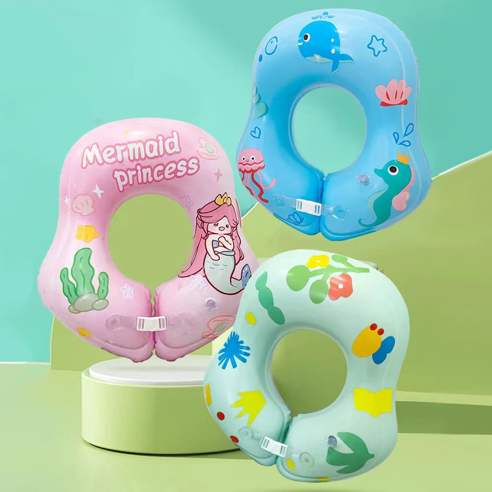 新款婴幼儿双层腋下圈加厚环保宝宝游泳圈1-2岁游泳圈趴圈浮力