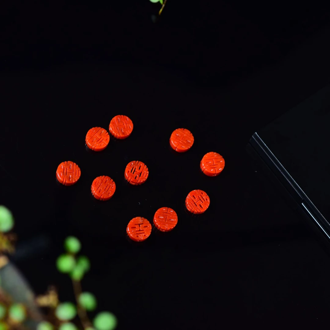 天然缅甸A货翡翠 红翡喜牌吊坠戒指耳饰镶嵌DIY定制