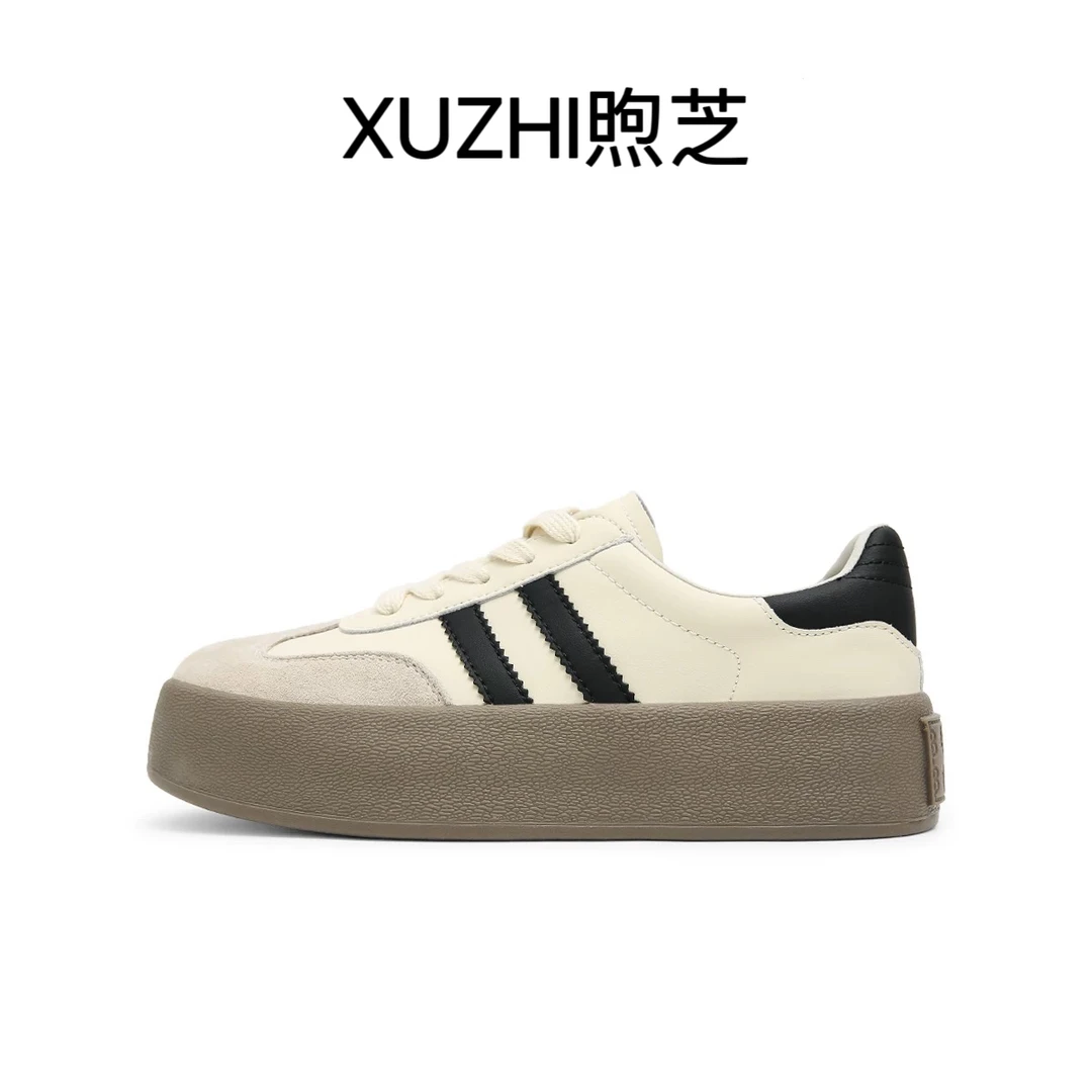 XUZHI煦芝 厚底德训女2024秋冬季新品德训增高运动百搭板鞋7218
