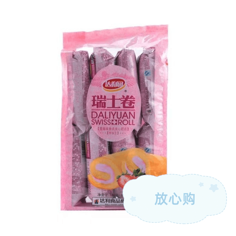 达利园 草莓味瑞士卷 160g/袋