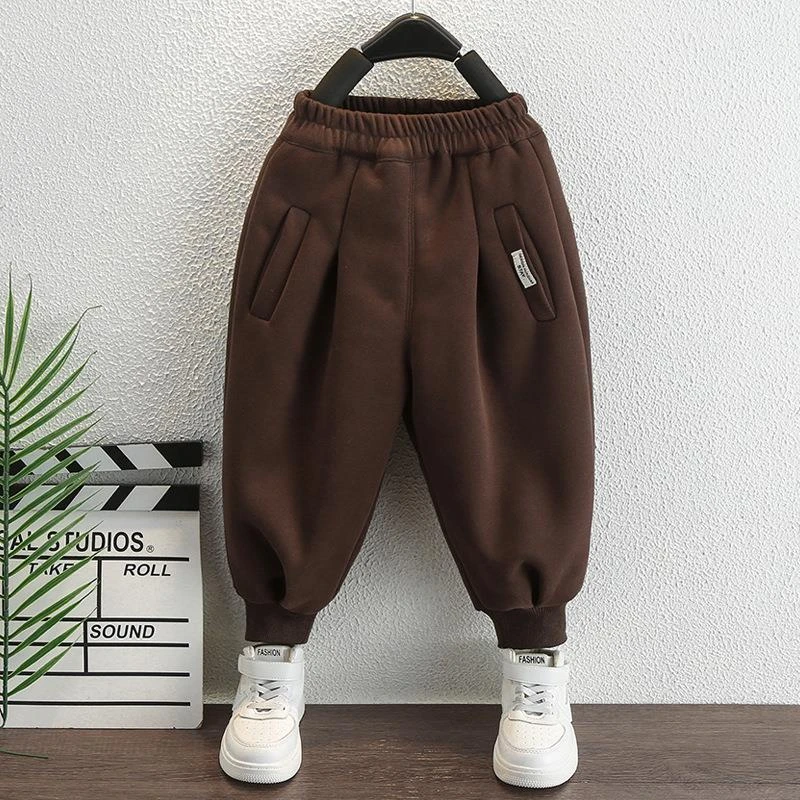 巴拉巴拉男童加绒裤子秋冬装2023新款一体绒儿童加厚宝宝保暖外穿