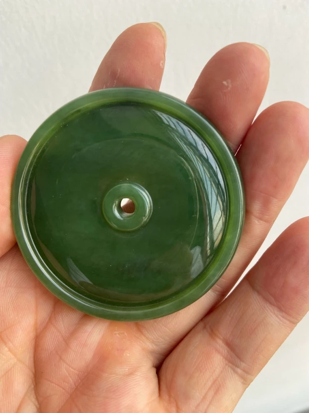 50*8mm和田碧玉老料平安扣怀古