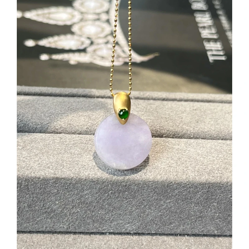 新品冰种紫罗兰护心镜～有种有色有厚度，裸石15.7*3.4