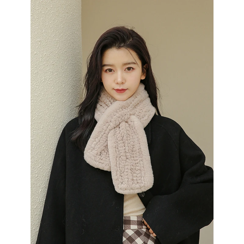 毛领子兔毛皮草毛毛围巾秋冬甜美獭兔毛围脖女士毛毛皮毛围脖加厚