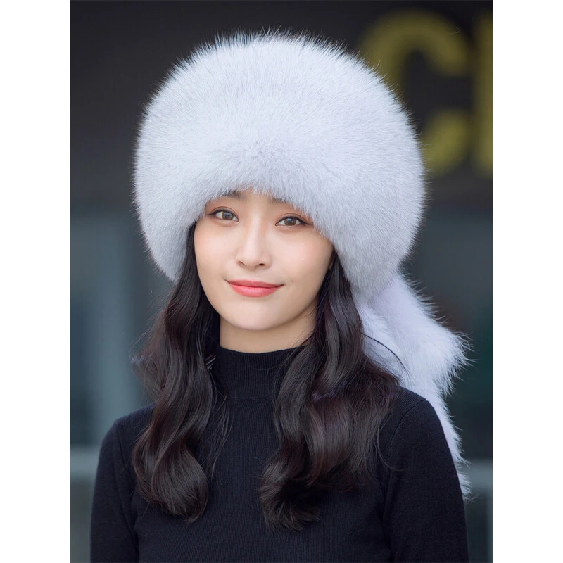狐狸毛帽子女冬天真皮水貂民族风蒙古帽冬季护耳东北滑雪韩版