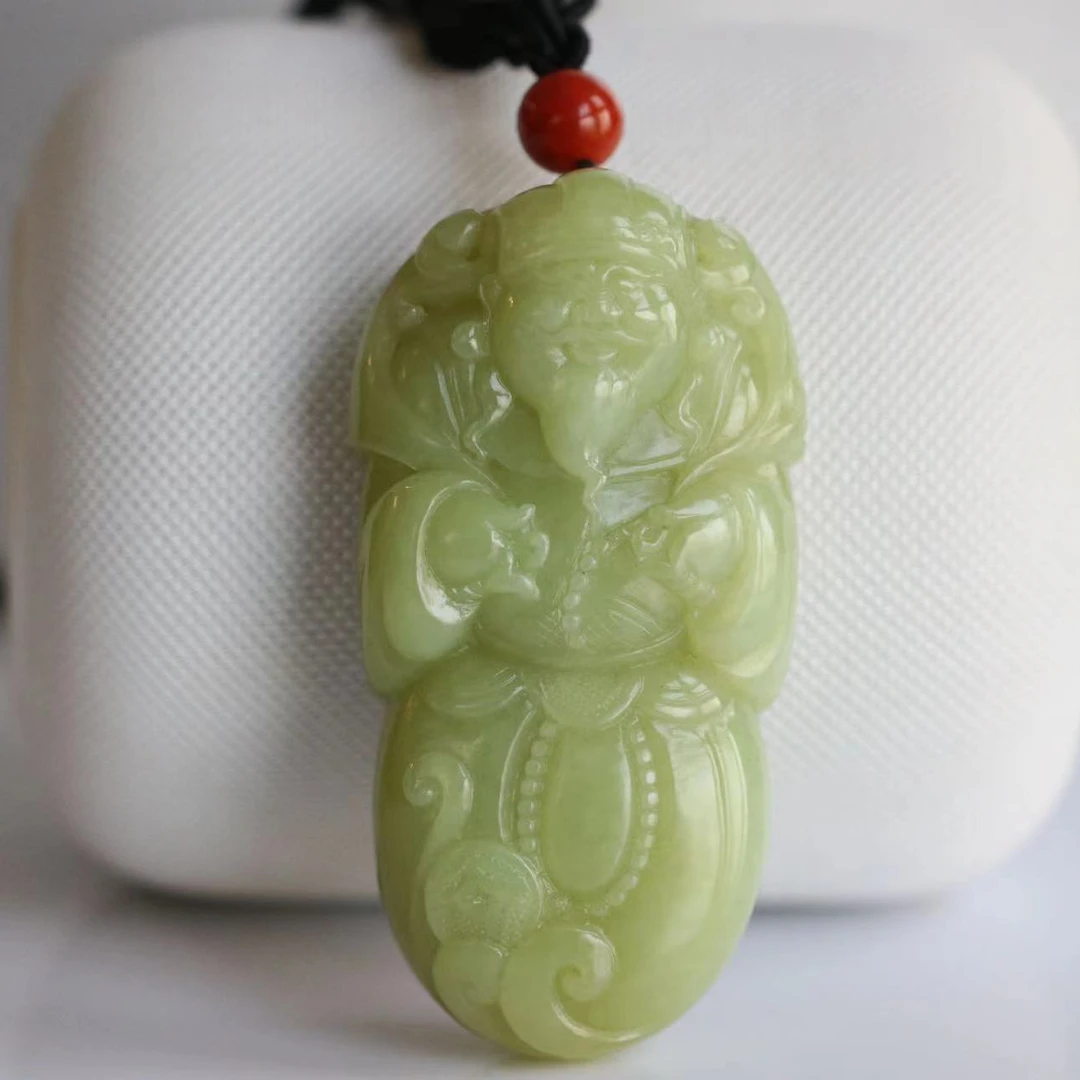 庭硕和田玉黄口财神手把件 颜色很黄 油润95.8*49.2厚23.8mm201克