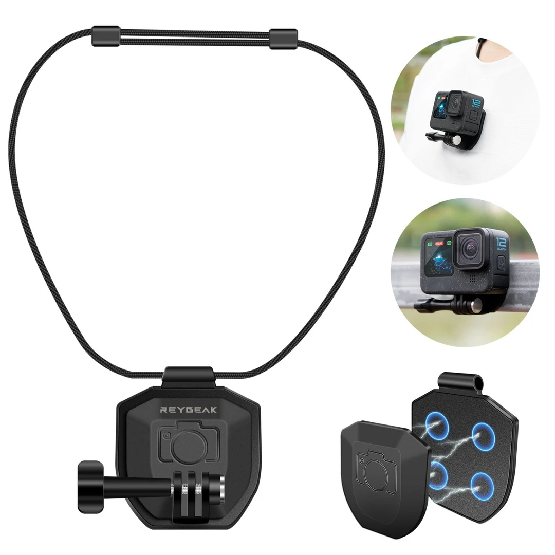 适用于大疆Action5Pro/4/3磁吸快拆Osmo360胸前固定支架挂脖GoPro